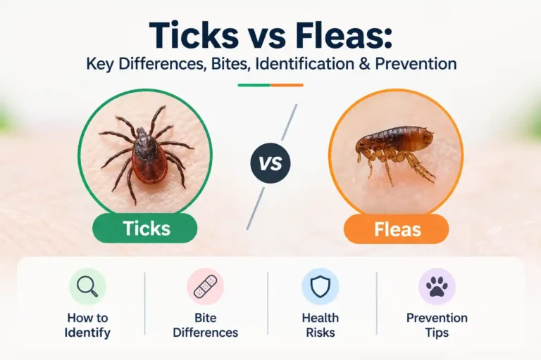 Ticks vs Fleas: Key Differences, Bites, Identification & Prevention